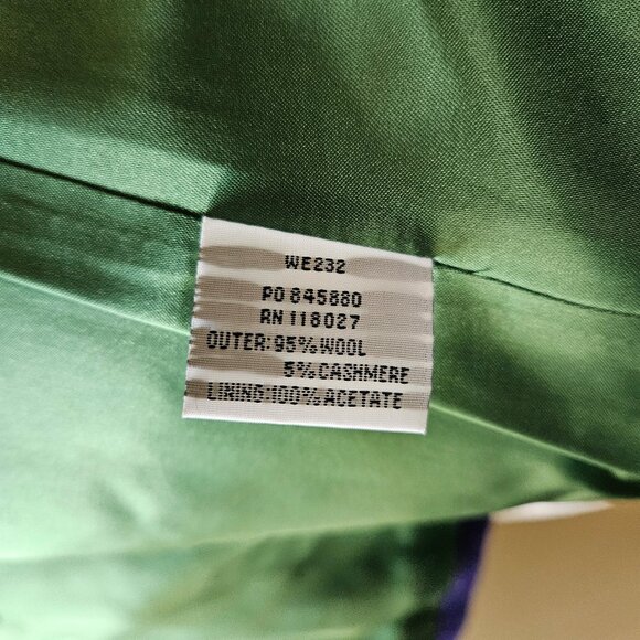 Boden Cashmere/Wool Royal Purple Ruffle Collar Jacket Blazer Lagenlook 12UK/8US - Picture 9 of 10